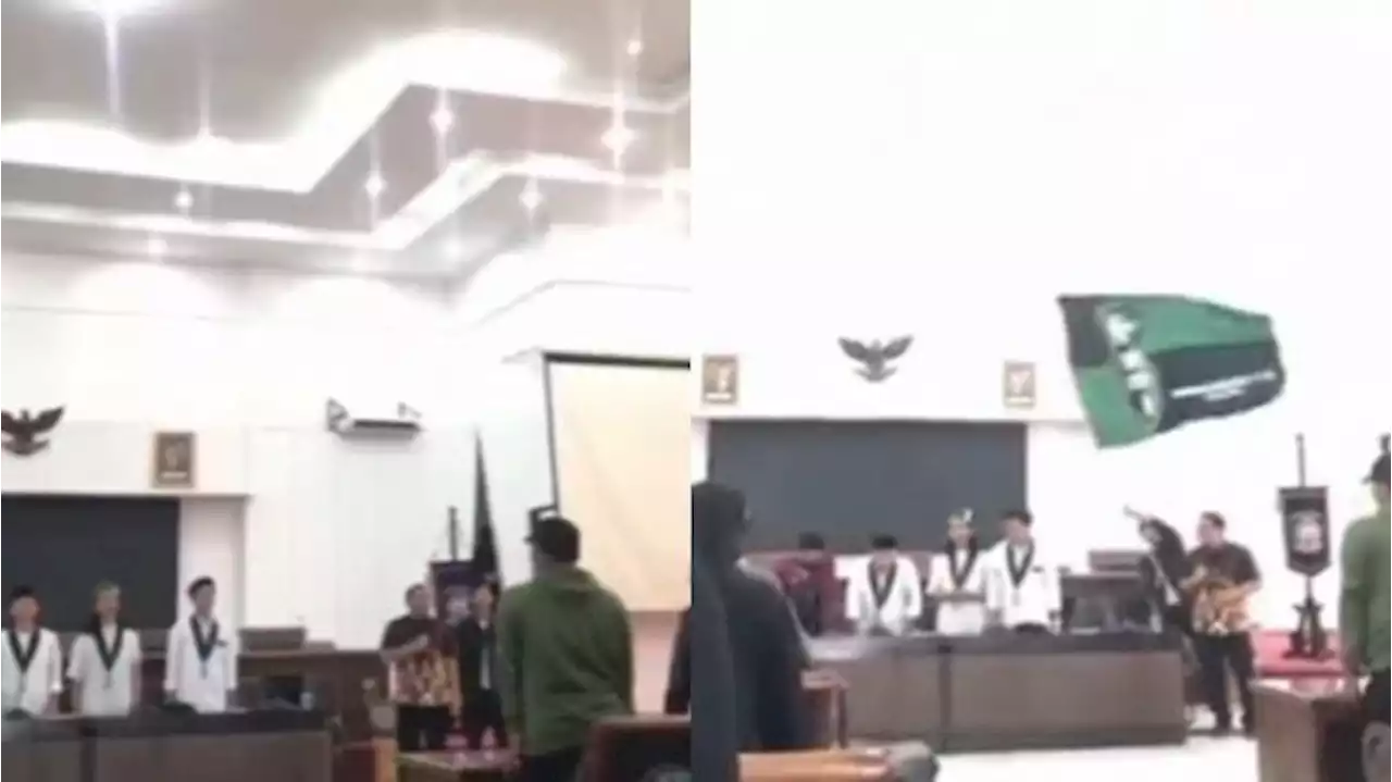 Tangkapan layar diduga Ketua DPRD Kabupaten Lumajang, Anang Akhmad Syaifuddin tak hafal Pancasila di acara HMI. (Foto: Instagram)