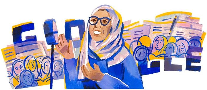 Hajjah Rangkayo Rasuna Said atau HR Rasuna Said, pahlawan muslimah dalam pergerakan kemerdekaan Indonesia muncul di Google Doodle, dalam perayaan hari lahirnya, 14 September. (Foto: Google)
