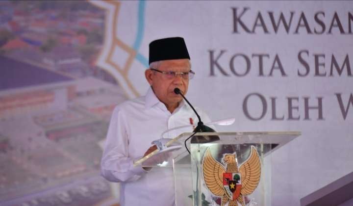 Wapres KH Ma'ruf Amin pada peresmian kantor MUI dan renovasi masjid Baiturrahman Semarang ( Foto: BPMI Setwapres)