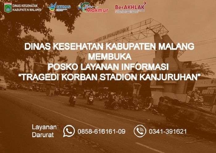 Dinas Kesehatan Kabupaten Malang membuka posko layanan korban tragedi Kanjuruhan. (Foto: Instagram Dinkes)