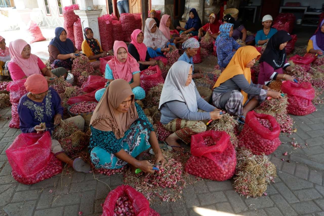 Sebagian perempuan di Probolinggo yang lebih memilih bekerja di sekitar rumahnya ketimbang menjadi tenaga kerja Indonesia (TKI) di luar negeri. (Foto: Ikhsan Mahmudi/Ngopibareng.id)