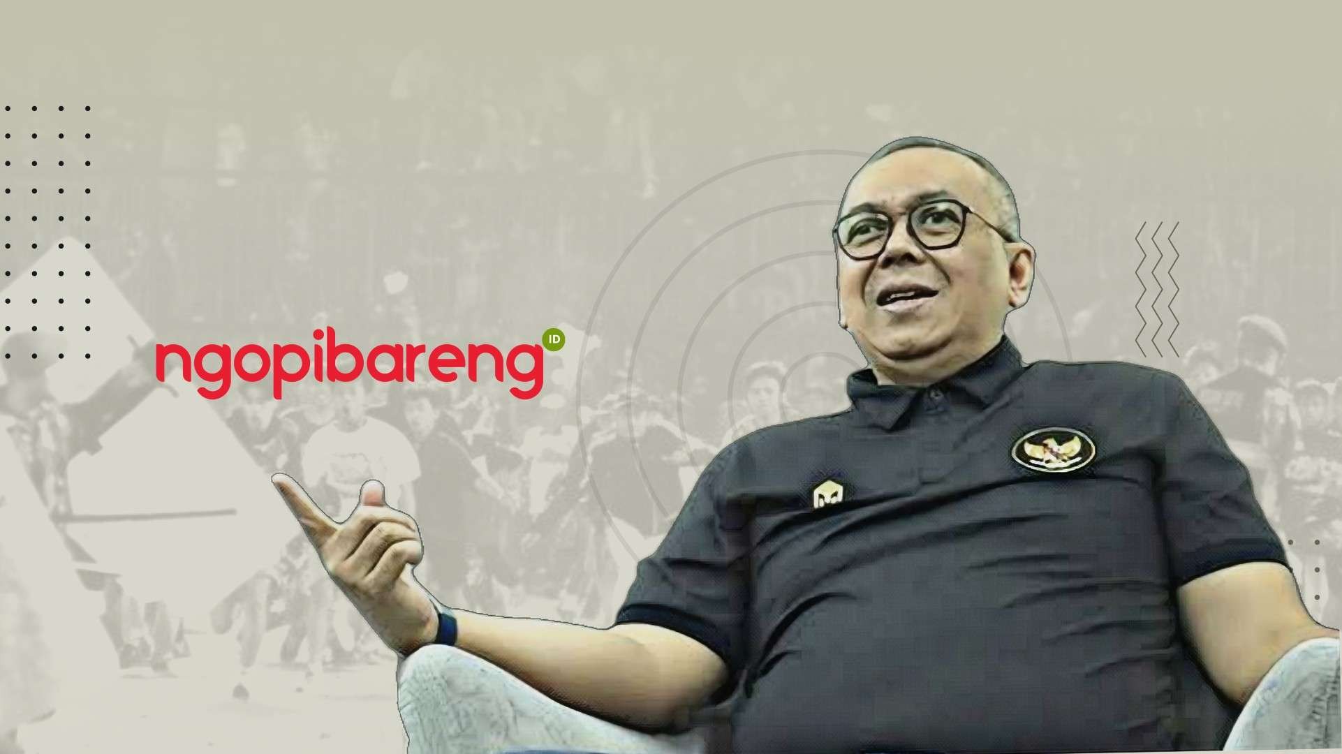 Direktur Utama (Dirut) PT Liga Indonesia Baru (LIB), Akhmad Hadian Lukita (AHL), ditetapkan sebagai salah satu tersangka tragedi Kanjuruhan, Kamis 6 Oktober 2022 malam. (Ilustrasi: Fa Vidhi/Ngopibareng.id)