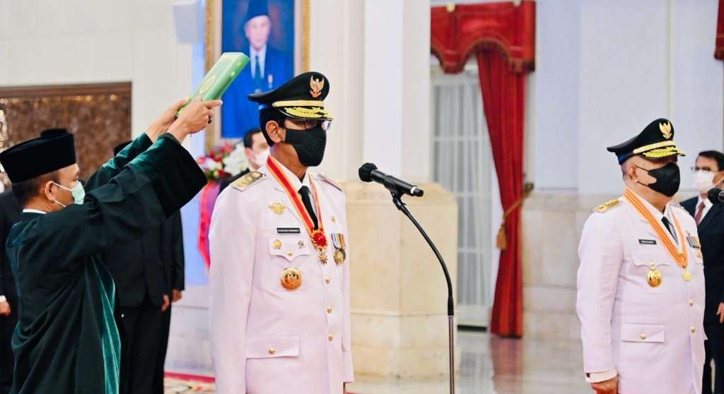 Presiden Joko Widodo resmi melantik pasangan Gubernur dan Wakil Gubernur Daerah Istimewa Yogyakarta (DIY)  masa jabatan tahun 2022 - 2027( Foto: Setpres)