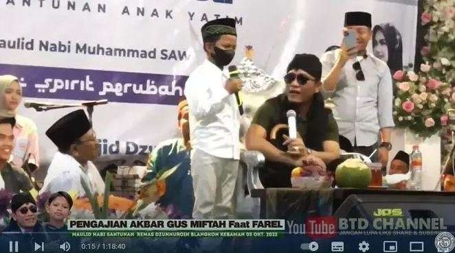 Agama Farel Prayoga viral usai mengisi acara bersama Gus Miftah. (Foto: YouTube)