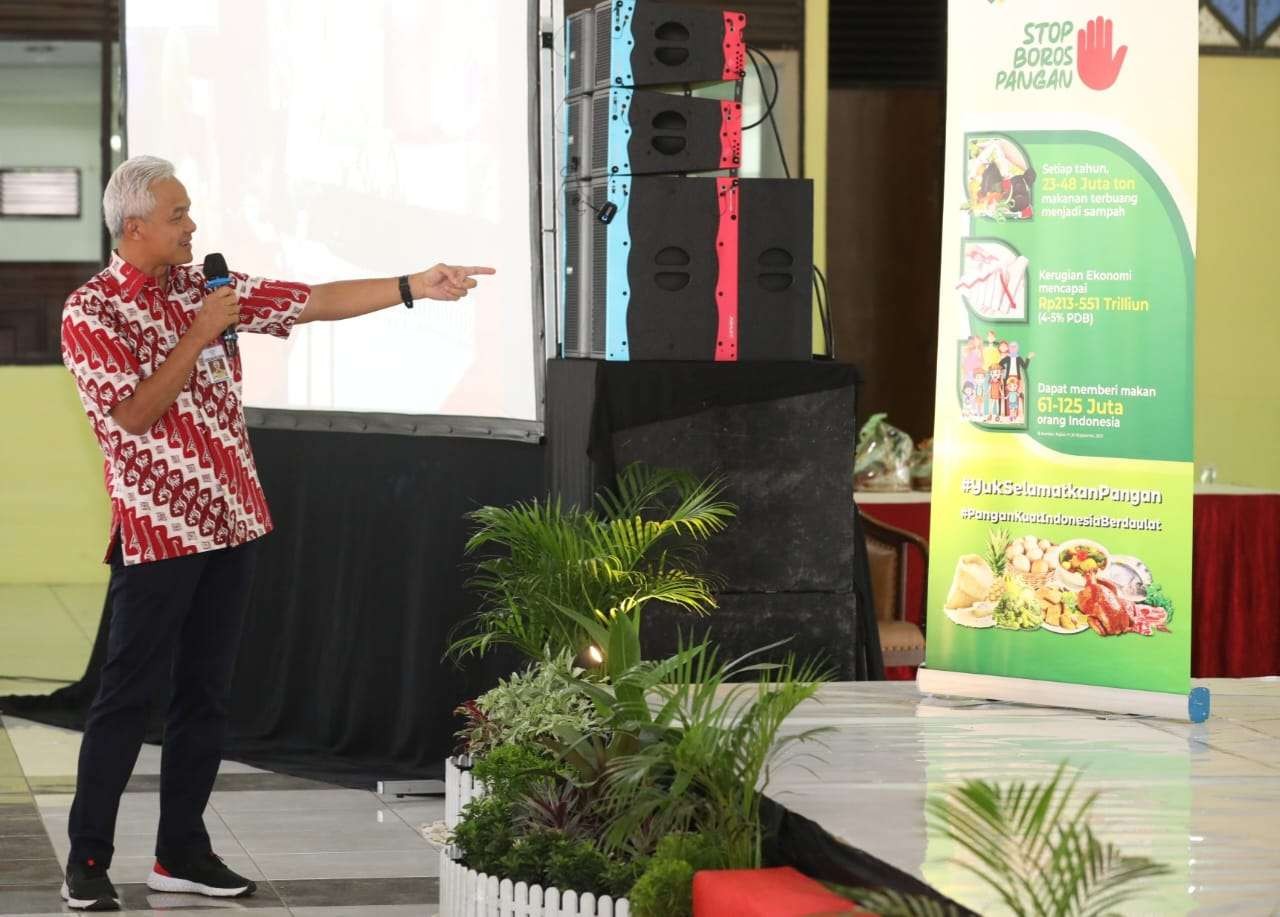 Gubernur Jawa Tengah, Ganjar Pranowo menggaungkan konsumsi pangan lokal cegah rawan nasi di Festival Pangan Lokal Jawa Tengah di Asrama Haji Donohudan, Boyolali. (Foto: Diskominfo Pemprov Jateng)