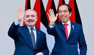 PM Perdana Menteri Palestina Mohammed Shtayyeh brrtemu Presiden Jokowi di Istana Kepresidenan Bogor, ( foto: Setpres)