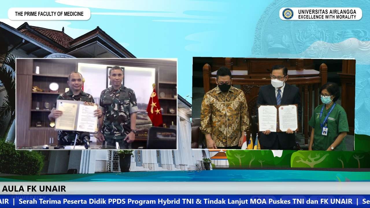Penyambutan 31 TNI yang akan melakukan program hybrid PPDS di FK Unair, Selasa, 25 Oktober 2022. (Foto: Humas FK Unair)
