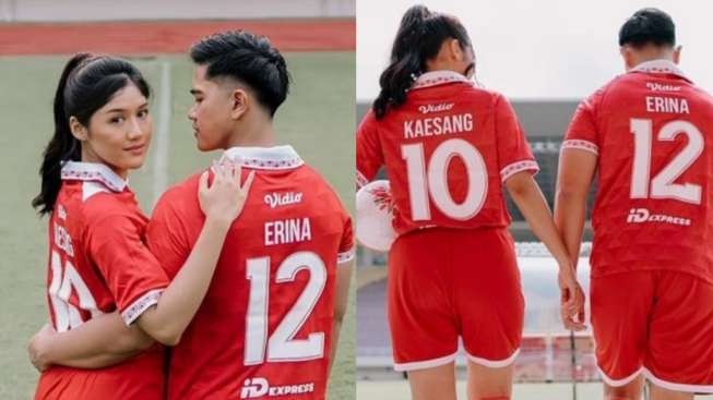 Pemotretan pasangan Kaesang Pangarep dan Erina Gudono diduga nomor punggung 10 dan 12 kode tanggal pernikahan. (Foto: Instagram @kaesangp/@erinagudono)