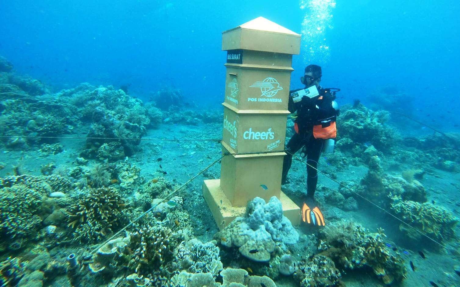 Kotak pos underwater menjadi salah satu sopt selfie bawah air di GWD. (Foto: Istimewa)