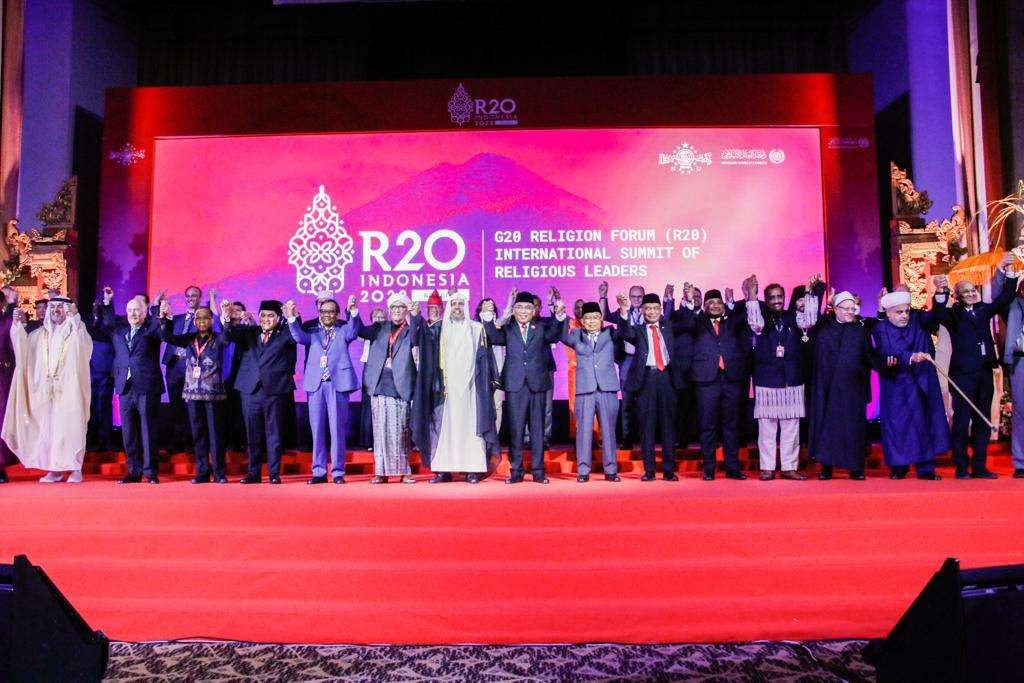 Presiden Joko Widodo (Jokowi) memberikan sambutan dalam pembukaan Forum Agama G20 atau lazim disebut Religion of Twenty (R20) di Hotel Grand Hyatt, Nusa Dua, Bali. (Foto:ltm PBNU)
