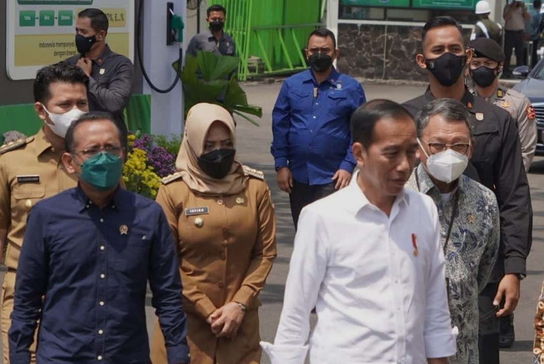 Presiden Jokowi berkunjung ke Mojokerto Jawa Timur.(Foto: Deni Lukmantara/Ngopibareng.id)