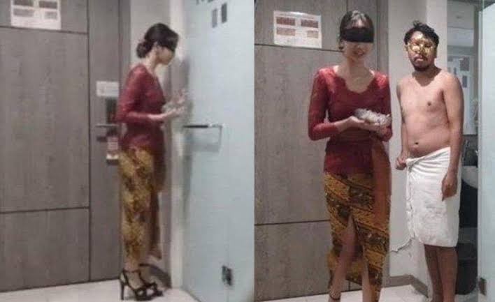 Video mesum perempuan berkebaya merah berdurasi 16 menit, diduga dibuat di sebuah kamar hotel di kawasan Gubeng, Surabaya. (Foto: Twitter)