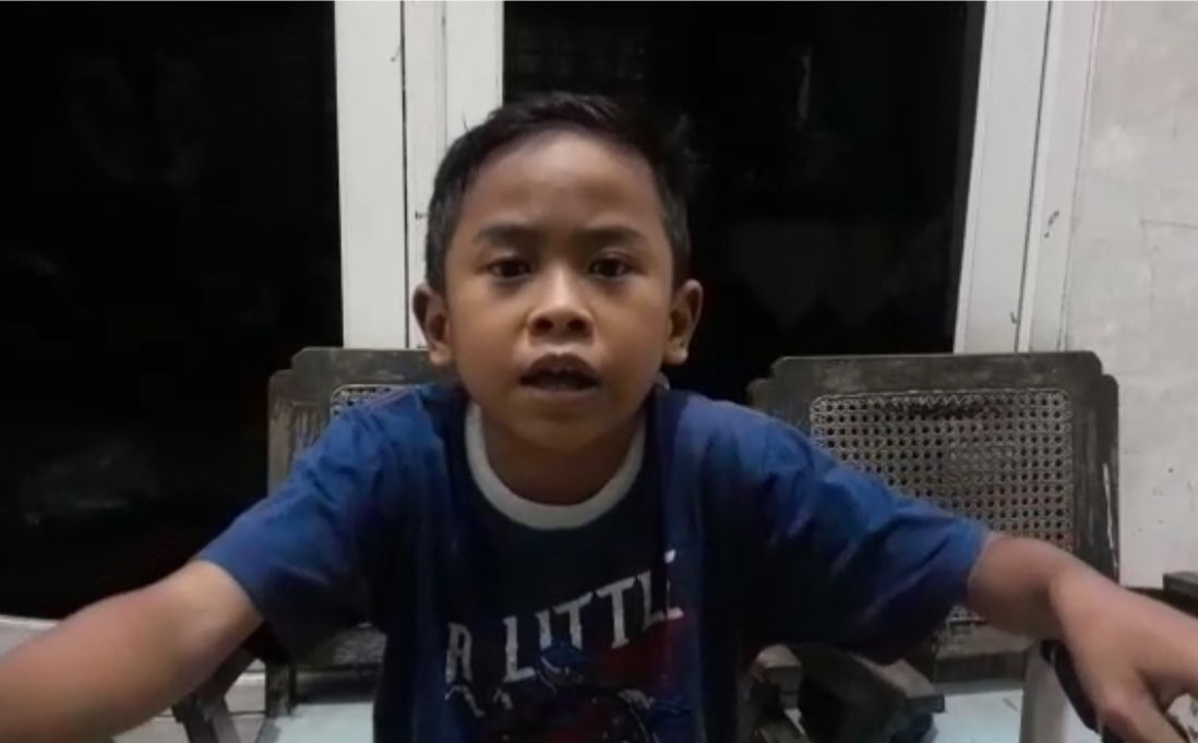 Bocah 8 tahun yang gagalkan perampas handphone miliknya di Jalan Sidotopo Wetan (Foto: dok. BPBD Surabaya)