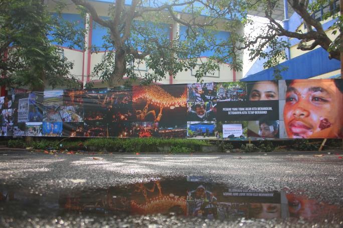 Kolase foto hasil karya jurnalistik Jurnalis Malang Raya untuk memperingati 40 hari Tragedi Kanjuruhan (Foto: Jurnalis Malang Raya)