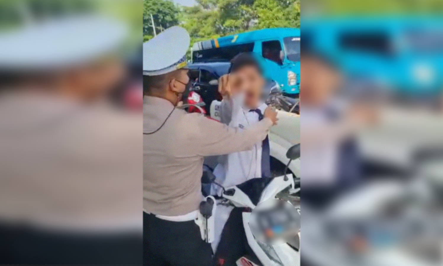 Tangkapan layar video viral pelajar di Sidoarjo ngamuk ke polisi (foto :Aini/Ngopibareng.id)