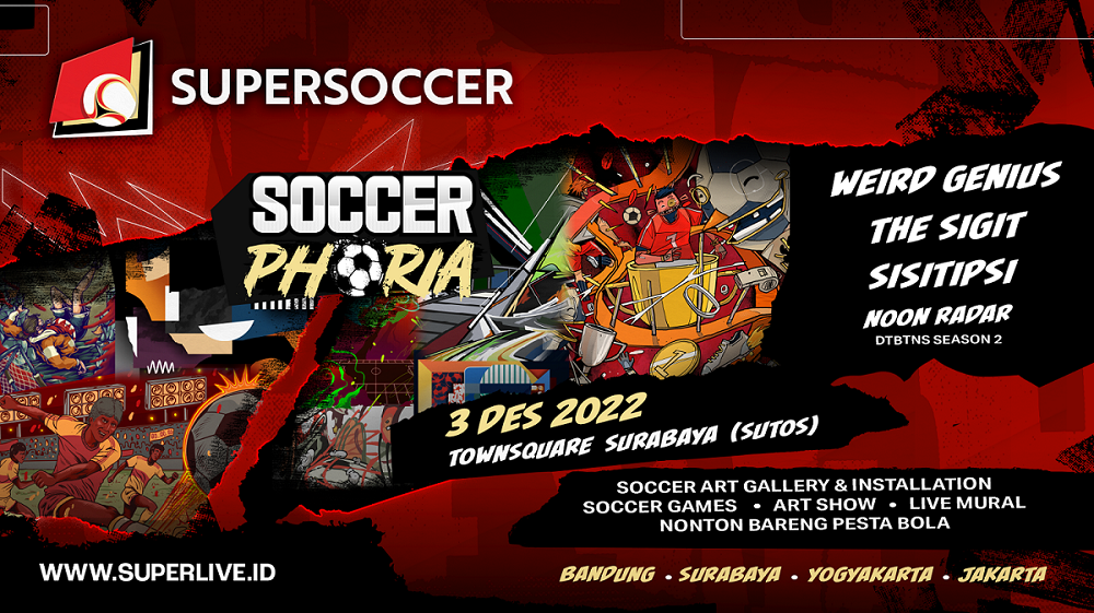 Supersoccer "Soccerphoria" akan singgah perdana di Surabaya, 3 Desember 2022. (Foto: Istimewa)
