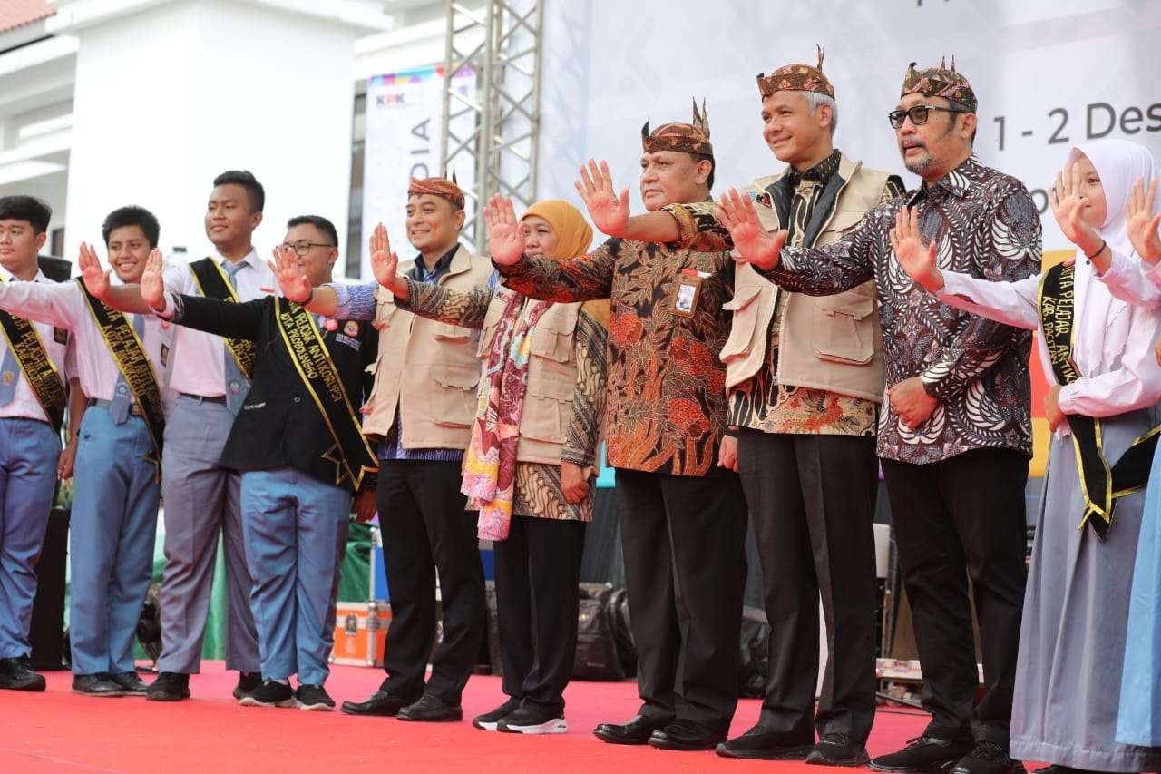 Gubernur Jawa Tengah Ganjar Pranowo menghadiri pembukaan peringatan Hari Antikorupsi Sedunia (Hakordia) di Gedung Negara Grahadi Surabaya, Kamis, 1 Desember 2022. (Foto: Dokumentasi Jateng)