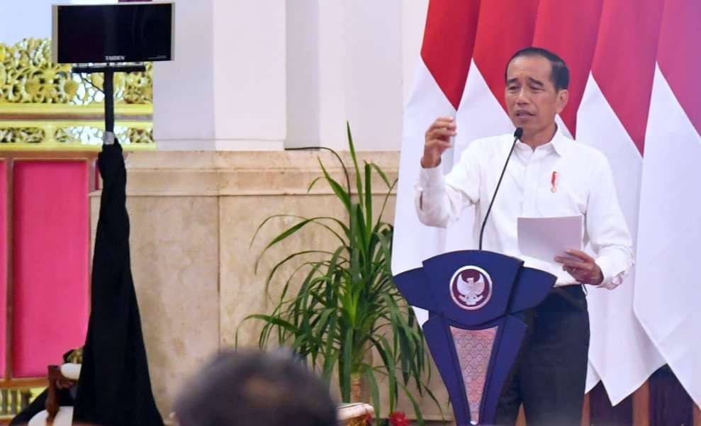 Presiden Jokowi pada acara Penyerahan Daftar Isian Pelaksanaan Anggaran (DIPA) dan Buku Daftar Alokasi Transfer ke Daerah Tahun Anggaran 2023 di Istana Negara (foto: BPMI Setpres),