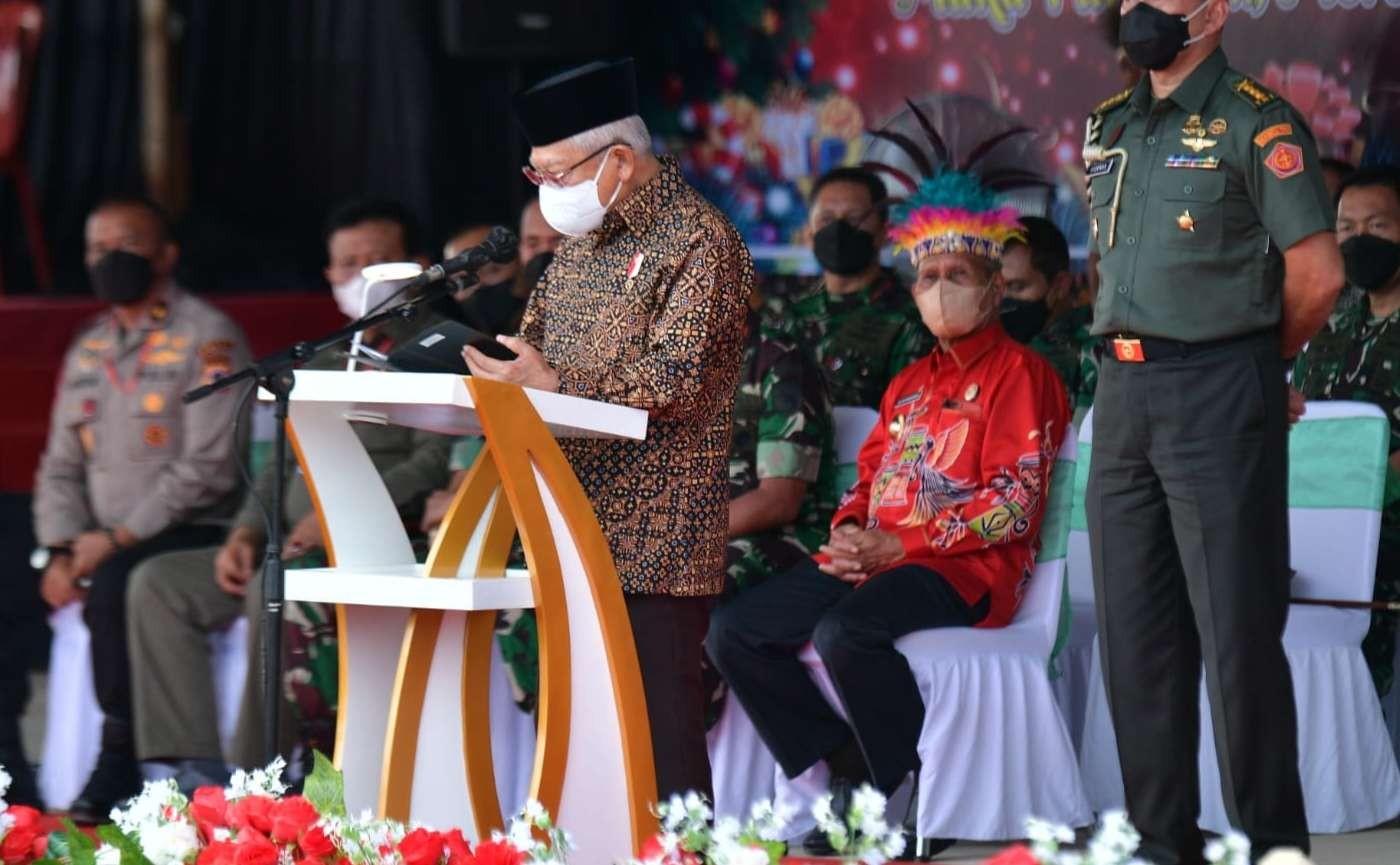 Wapres Ma'ruf Amin menghadiri perayaan Natal bersama di Biak Numfor. (Foto: BPMI Setwapres)