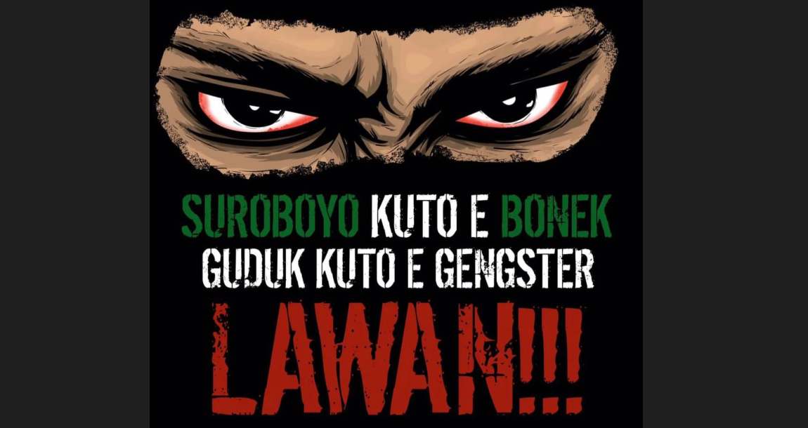Bonek ikut menjaga Kota Surabaya dari serangan gangster. (Foto: Instagram @greennord.27)