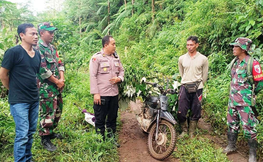 Tim gabungan TNI dan Polri melakukan patroli di area perkebunan warga menyusul kabar munculnya macan tutul. (Foto: Istimewa)