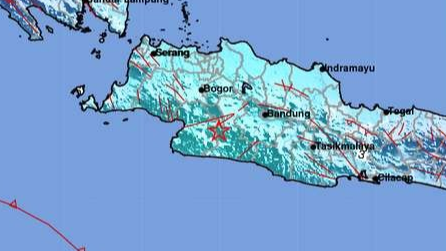Lokasi gempa bumi berada di Sukabumi, Jawa Barat pada Kamis 8 Desember 2022. (Foto: Dok. BMKG)