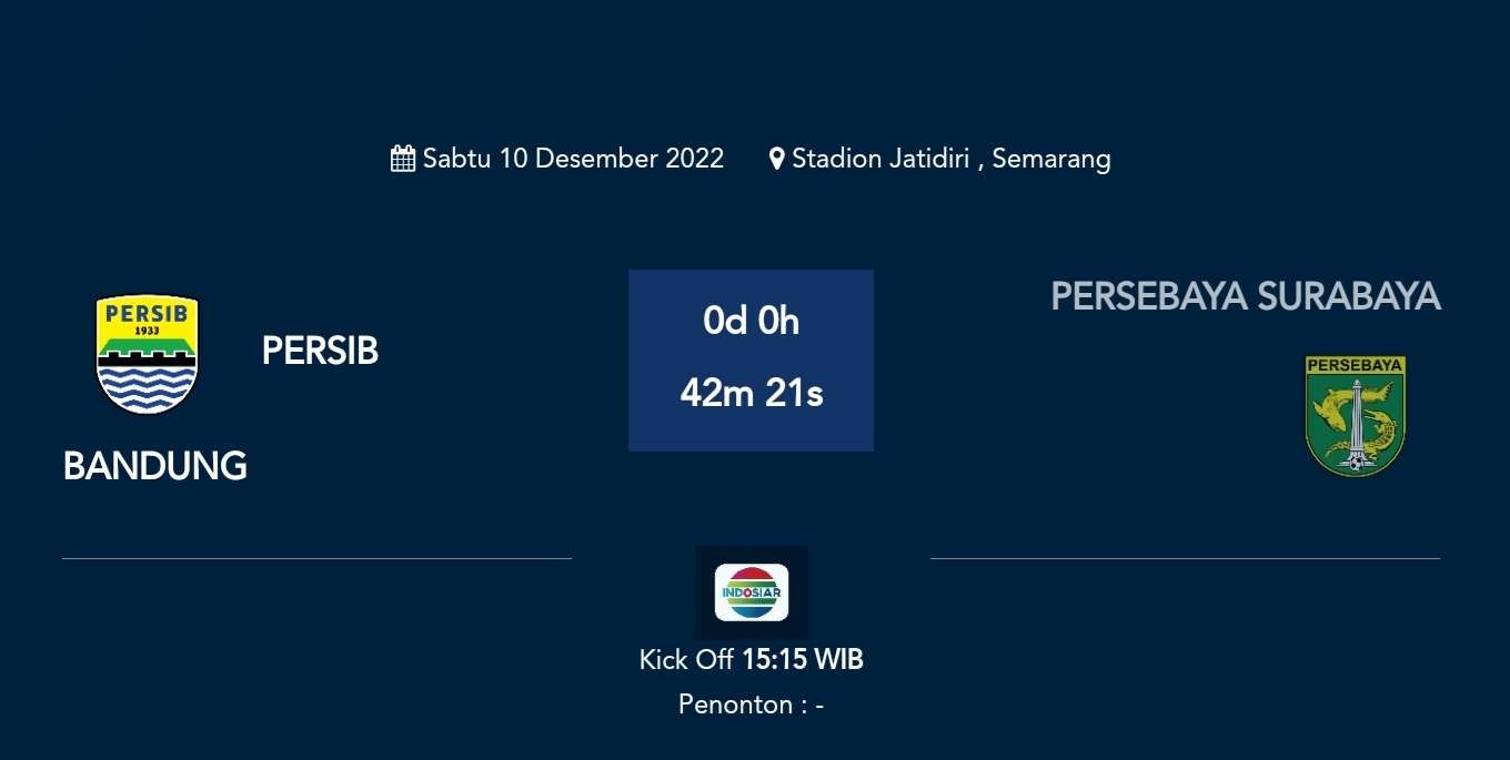 Laga Persebaya kontra Persib di Liga 1 digelar di Stadion Jatidiri, Semarang, Sabtu 10 Desember 2022. (Foto: Tangkapan Layar)