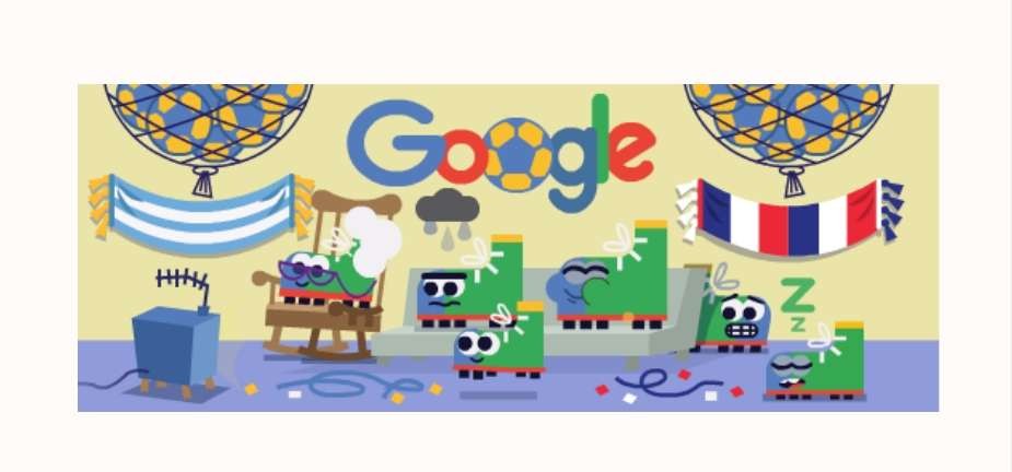 Google doodle merayakan final Piala Dunia 2022 Qatar, antara Argentina vs Prancis pada Minggu 18 Desember. (Foto: Google)