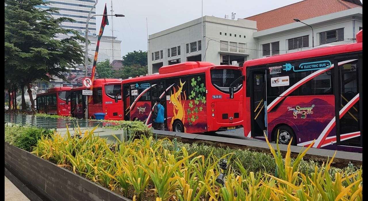 Bus listrik bekas G20 yang sudah tiba di Surabaya dan bisa dinikmati layanannya. (Foto: Ist)