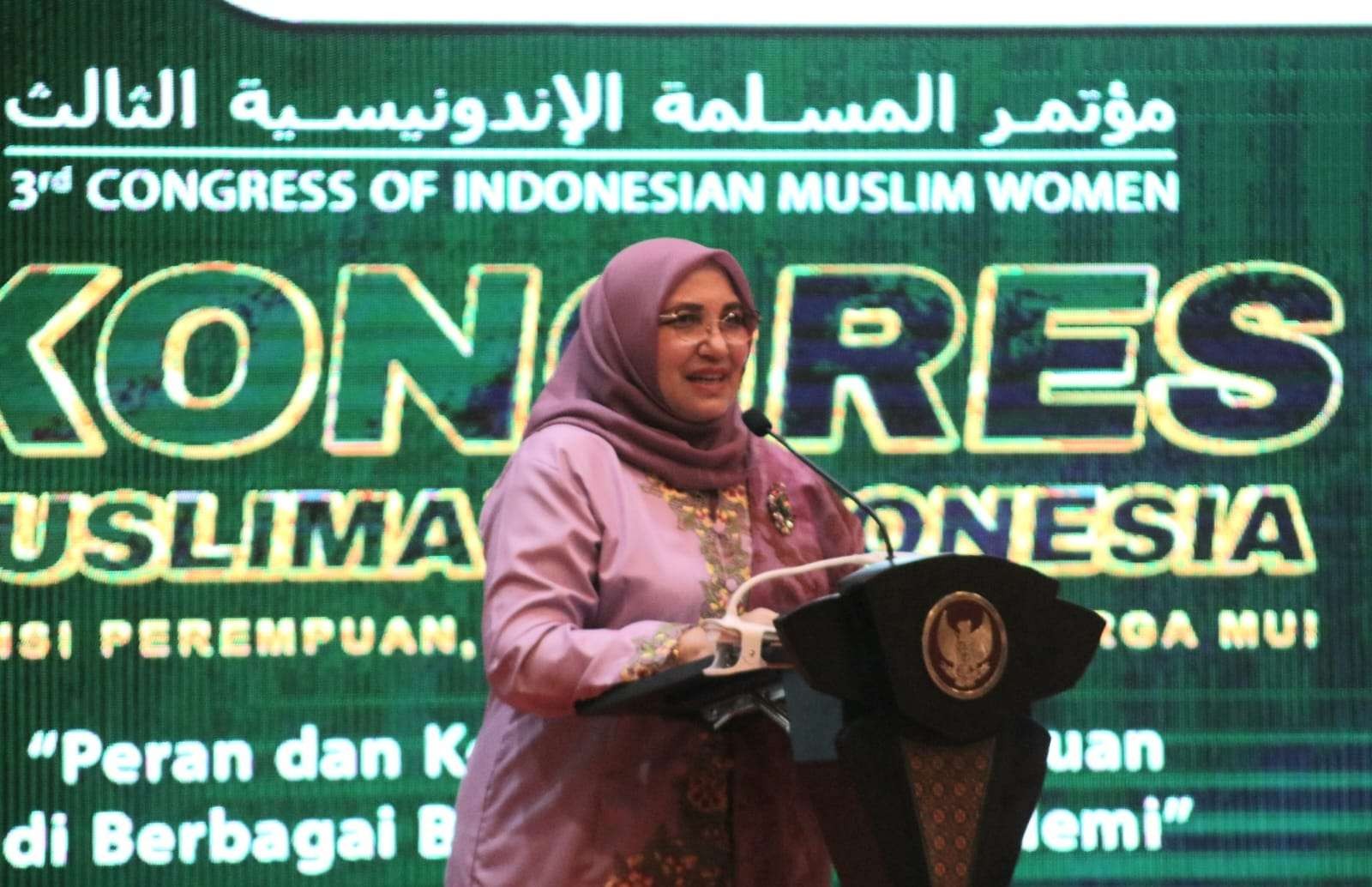 Ketua MUI Bidang PRK, Prof. Dr Hj Amany Lubis pada Kongres Muslimah Indonesia (KMI) ke-3 pada 17 – 19 Desember 2022. (Foto: mui)