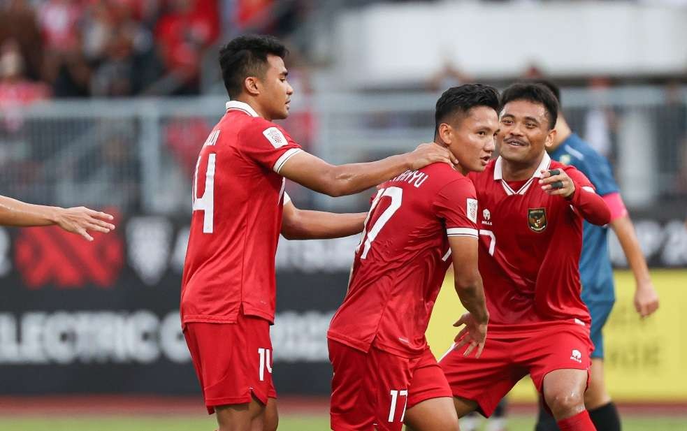 Gelandang Timnas Indonesia, Syahrian Abimanyu mencetak gol pembuka melawan Brunei Darussalam. (Foto: Twitter/@PSSI)