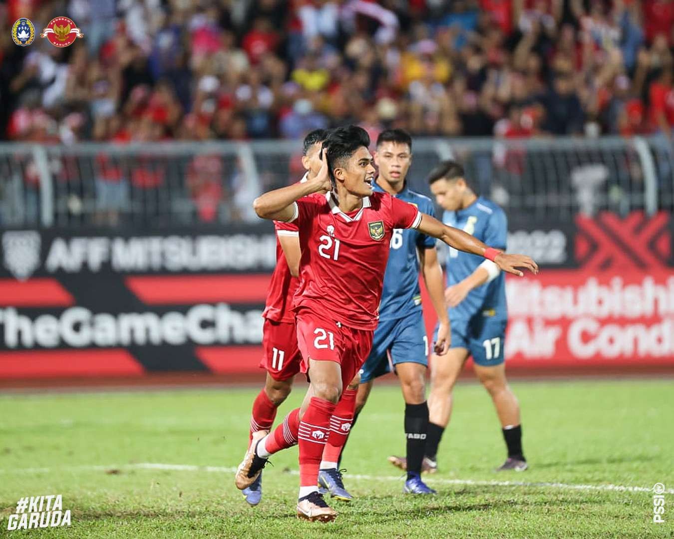 Sananta mencetak salah satu dari tujuh gol yang bersarang ke gawang Brunei dalam laga kedua Piala AFF 2022, Senin, 26 Desember 2022 di Stadion Kuala Lumpur. (Foto: Twitter/@PSSI)