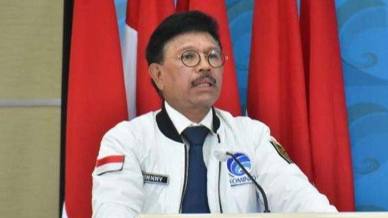 Menteri Kominfo Johnny G Plate menyebut 11 saluran tv streaming ditutup karena indikasi intoleran. (Foto: Dok Kominfo)