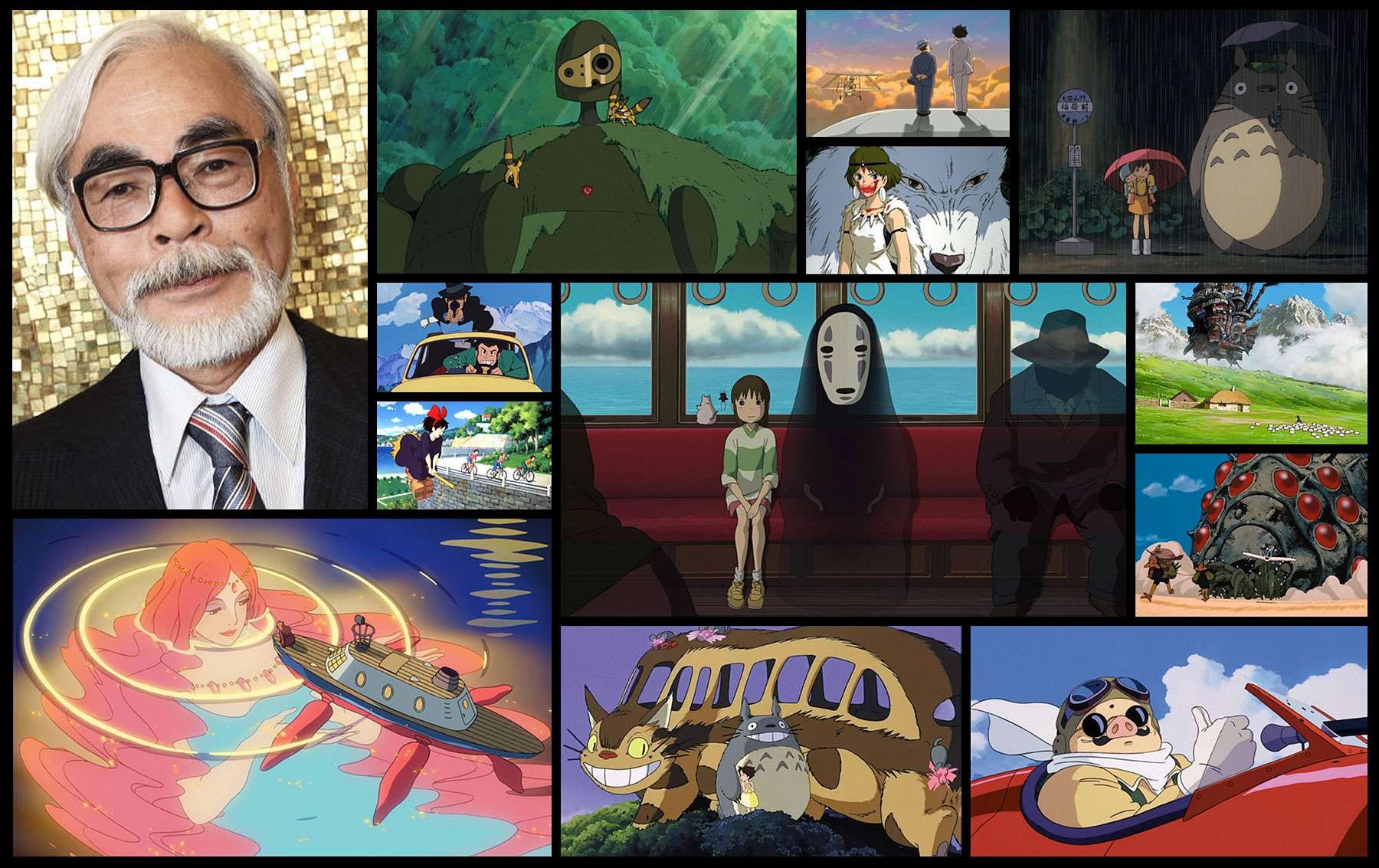 Hayao Miyazaki pendiri Studio Ghibli dan hasil karyanya anime Jepang. (Foto: Kolase GaijinPot Blog)