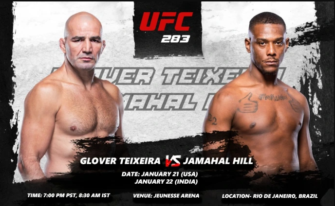 Ultimate Fighting Championship (UFC) akan menyajikan perebutan gelar juara antara Glover Teixeira vs Jamahal Hill, 22 Januari 2023. (Foto: InsideSport)
