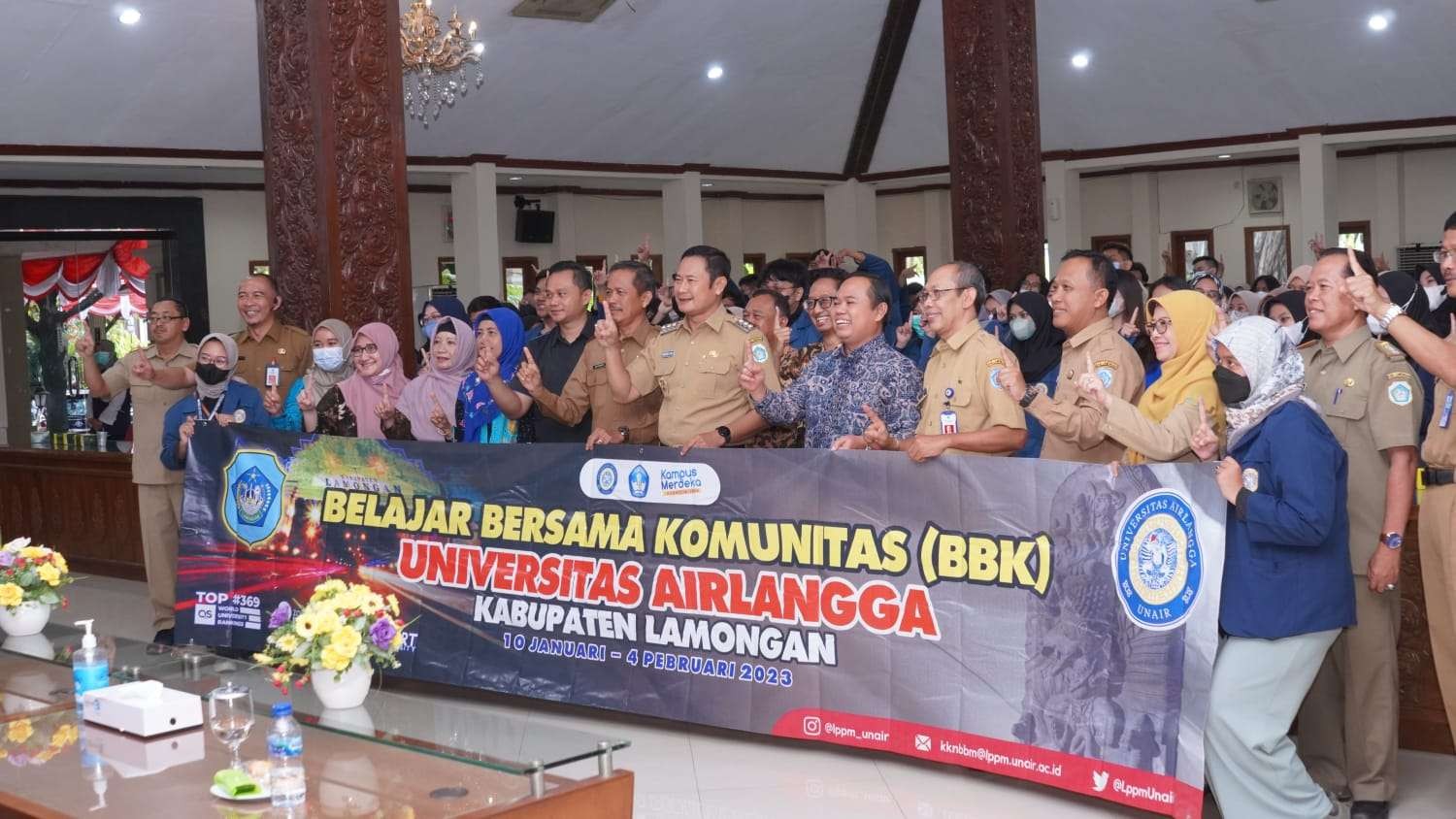 Buoati Lamongan menerima 236 mahasiswa KKN-BBK Unair Surabaya. (Foto: Dokumentasi Kominfo Lamongan)