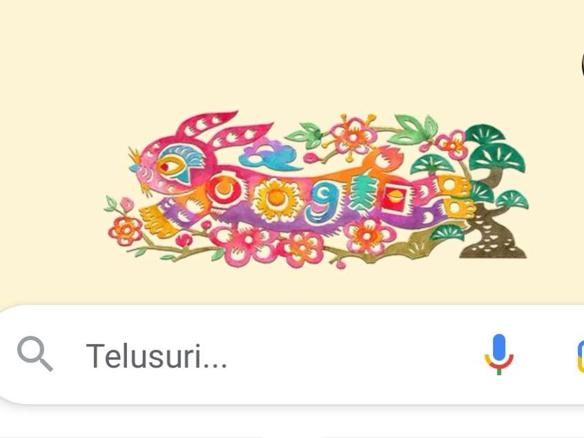Google doodle merayakan Imlek, Minggu 20 Januari 2023. (Foto: Tangkapan layar)