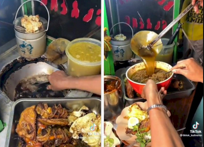 Hidangan nasi minyak viral di Surabaya. (Foto: Tangkapan layar Twitter @txtkuliner)