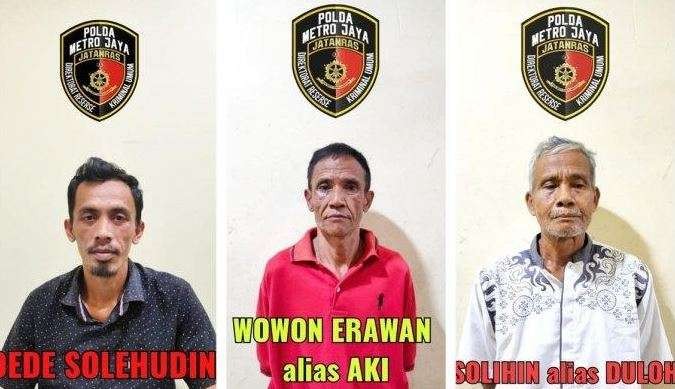 Tiga pelaku pembunuhan berencana atau serial killer, Wowon cs. (Foto: Dokumentasi Polda Metro Jaya)