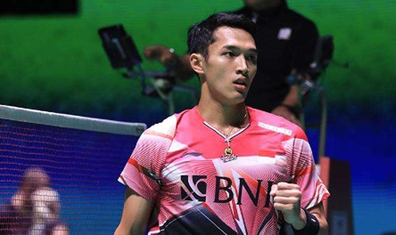 Jonatan Christie melaju ke perempat final Indonesia Masters 2023 usai mengalahkan rekan senegaranya Chesar Hiren Rhustavito. (Foto: PBSI)