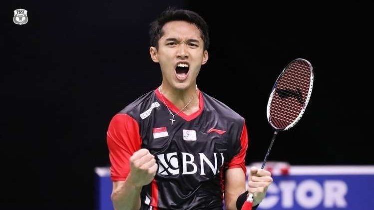 Jonatan Christie juara Indonesia Masters 2023 usai kalahkan Chico. (Foto: PBSI)