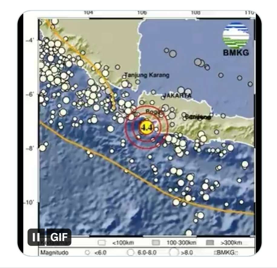 Gempa di Banten. (Foto: Twitter BMKG)