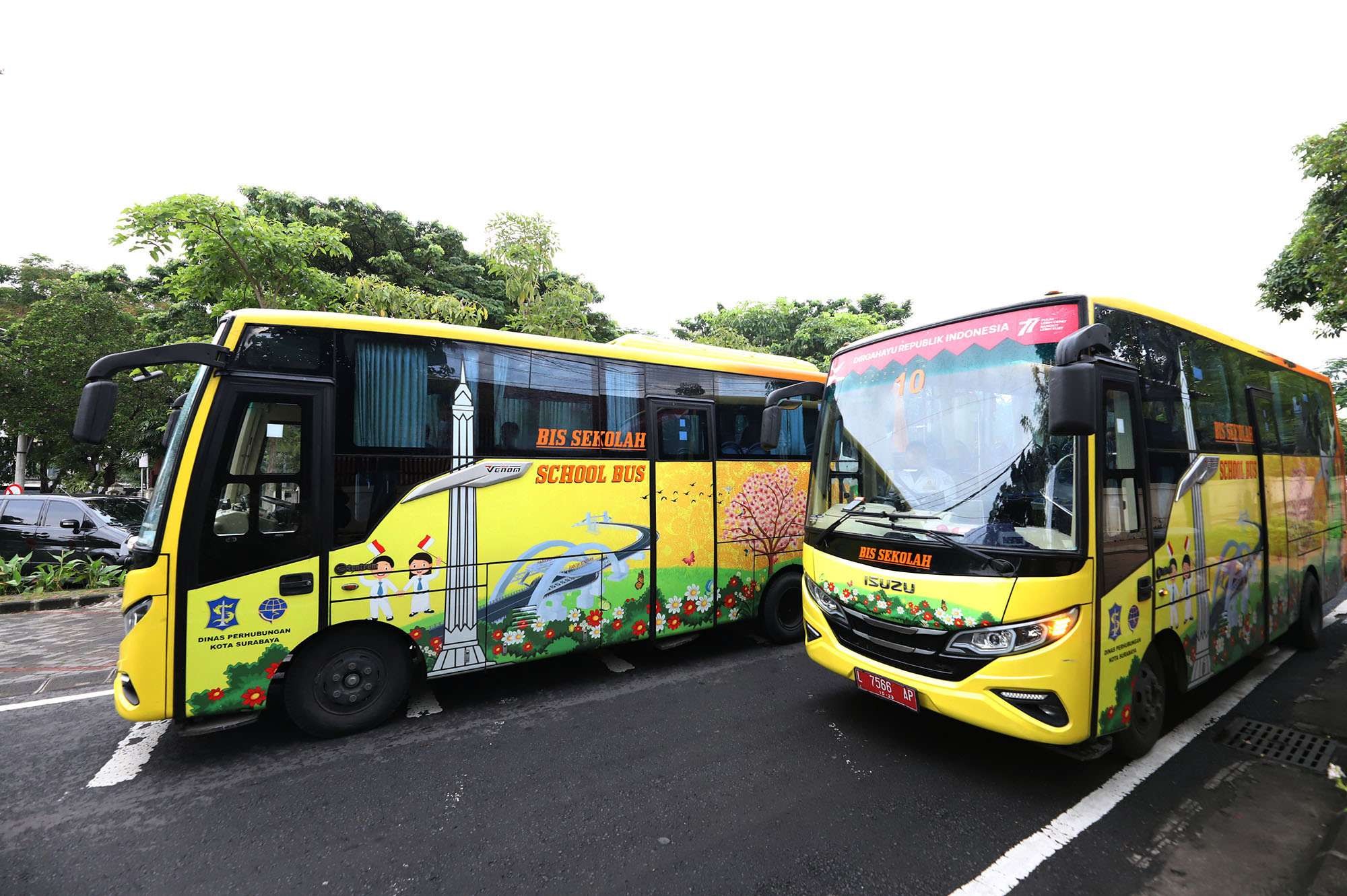 Busa sekolah yang disediakan Pemkot Surabaya gratis. (Foto: Humas Pemkot Surabaya)