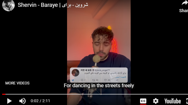 Lagu Baraye karya musisi Iran meraih Grammy Award di kategori Lagu Terbaik untuk Perubahan Sosial. Kategori baru di panggung Grammy Award. (Foto: Youtube)