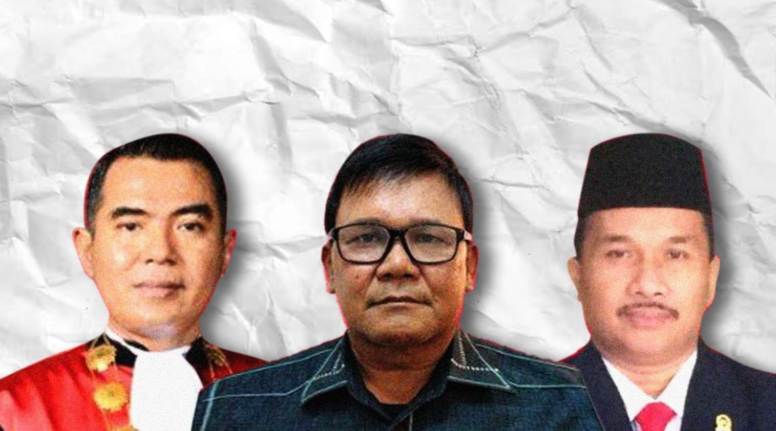Tiga hakim, Wahyu Iman Santoso, Morgan Simanjuntak dan Alimin Ribut Santoso, yang akan mengadili sidang vonis di PN Jakara Selatan Senin 13 Februari 2023. (Foto: grafis/Va Vidy/Ngopibareng.id)