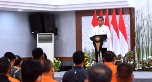 Presiden Jokowi hadiri Rapat Kerja Basarnas dan Forum Koordinasi Potensi Pencarian dan Pertolongan Tahun 2023 di Basarnas Command Center Jakarta. (Foto: BPMI Setpres)