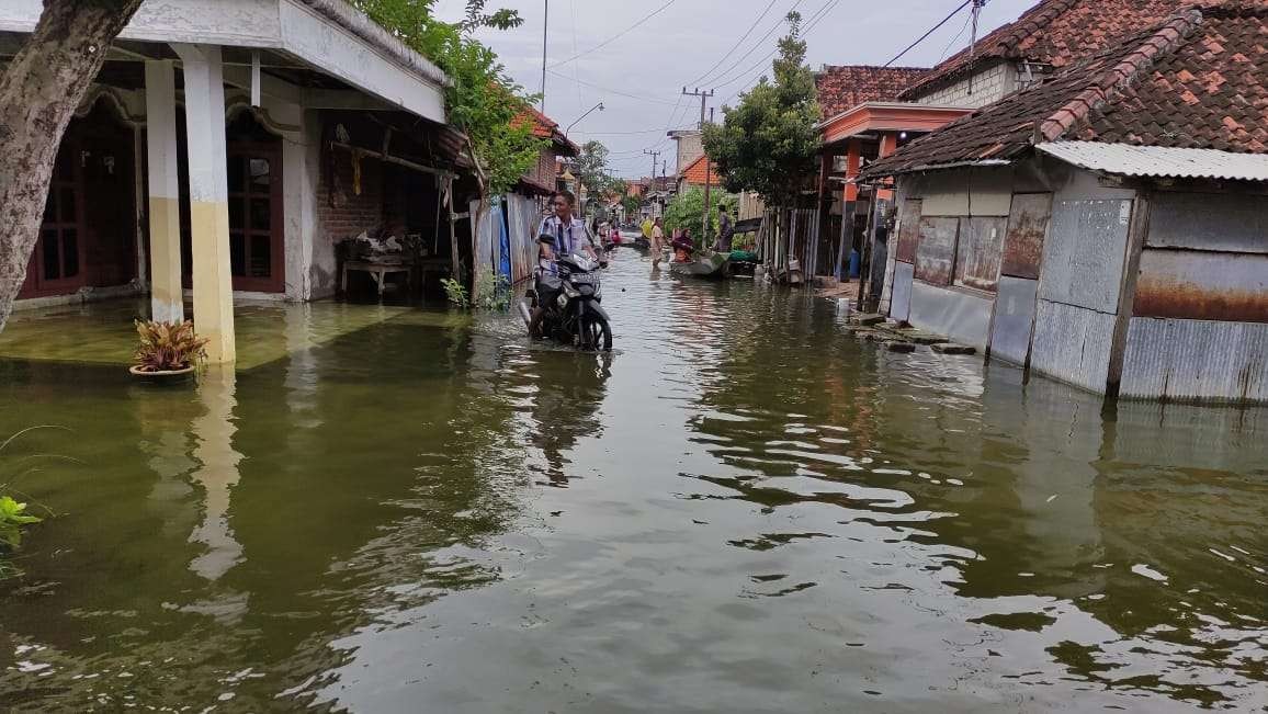 Banjir melanda wilayah Kecamatan Kalitengah akibat luapan air sungai Bengawan Jero. (Foto: Istimewa)