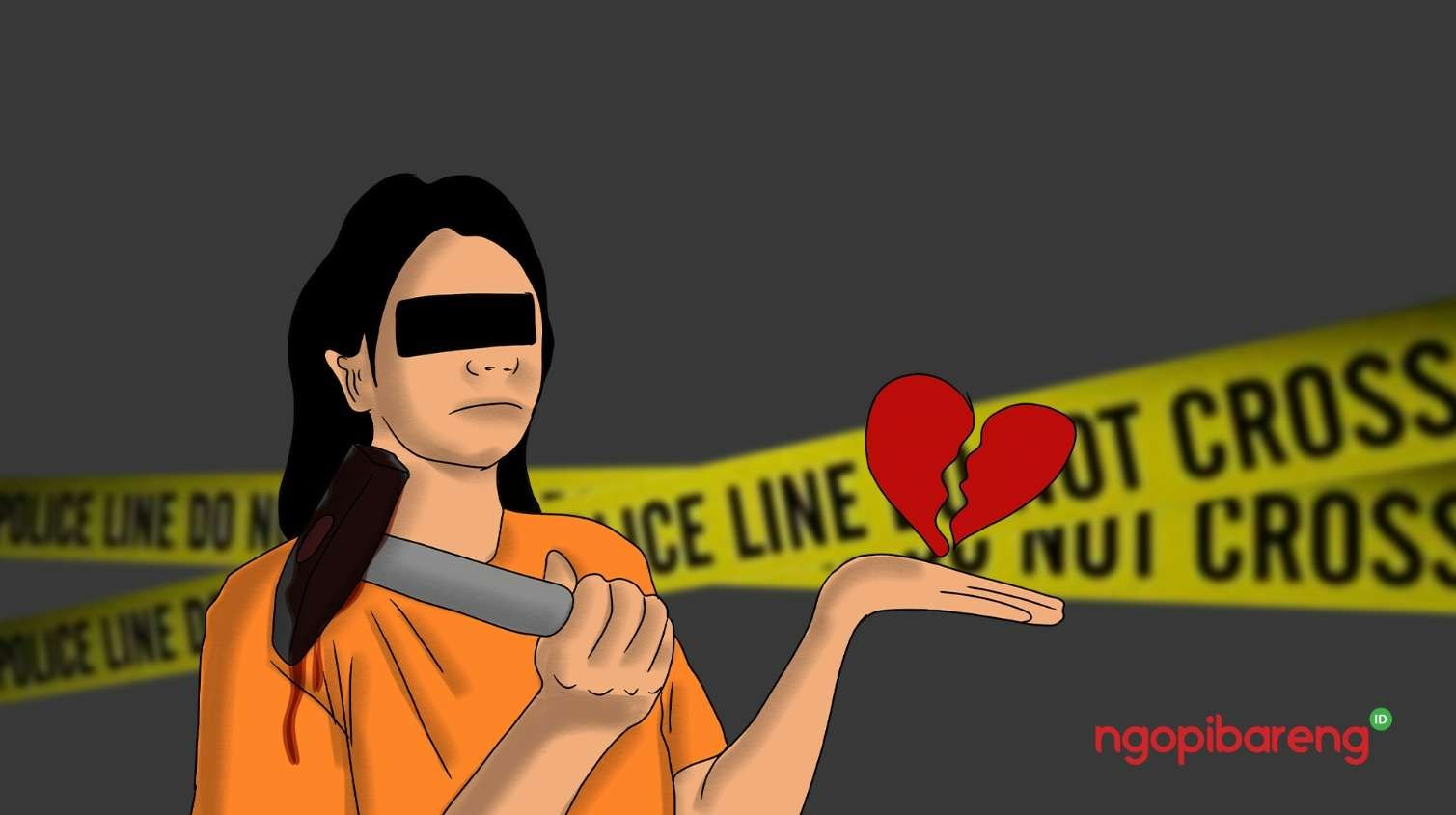 Ilustrasi istri bunuh suami. (Grafis: Fa Vidhi/Ngopibareng.id)
