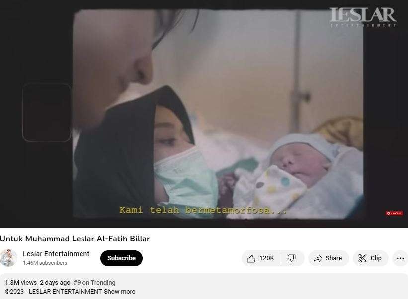 Video Untuk Muhammad Leslar Al-Fatih Billar menjadi pertanda comeback-nya kanal YouTube Leslar Entertainment. (Foto: YouTube)