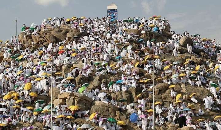 Jutaan jemaah haji dari berbagai negara sedang melaksanakan wukuf di Padang Arafah, puncak dari ibadah haji (Foto: AFP)